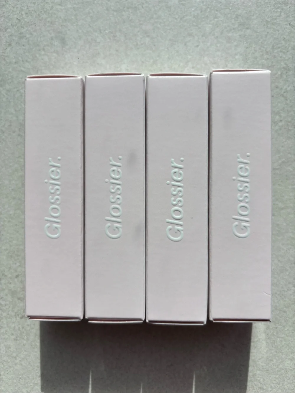 Glossier Soft Touch Lip Creme set of 4 Strike, Jet, Flip, Tempo